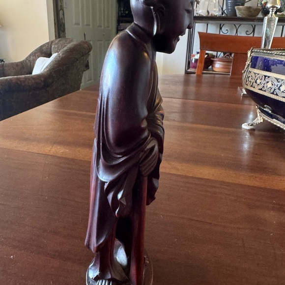 Antique Chinese Happy Man All Hand Carved BoxWood - Picture 5 of 11